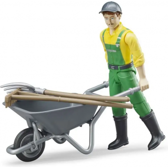 Фигурка фермера BRUDER с тележкой и аксессуарами Фигурка фермера BRUDER с тележкой и аксессуарами