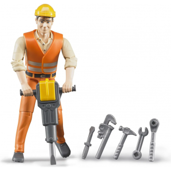 Фигурка строителя BRUDER с аксессуарами Фигурка строителя BRUDER с аксессуарами