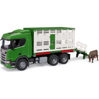 Грузовик BRUDER Scania с коровой Зелёный
