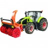 Трактор BRUDER Claas Axion 950 c цепями и снегоочистителем 03-017