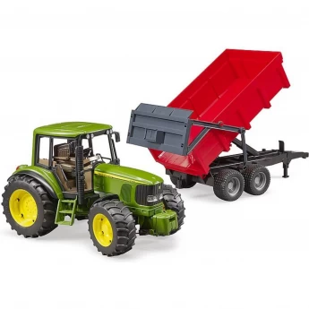 Трактор BRUDER JOHN DEERE с прицепом самосвалом